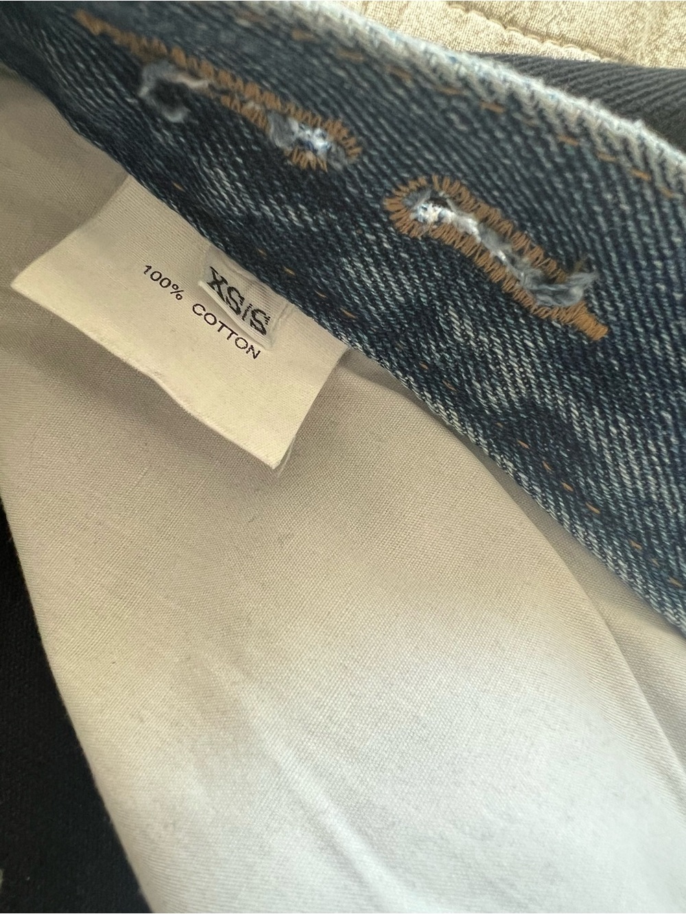 The Frankie Shop HAYLA CONTRAST DENIM PANTS - BLACK/BLUE - Picture 5 of 5